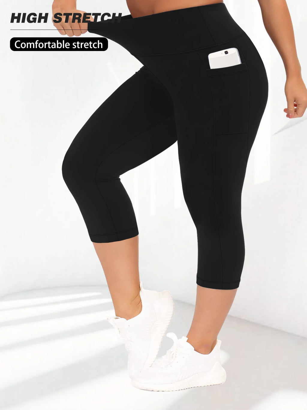 Women High Waist Plus Size 7/8 Yoga Leggings with Pockets Milk Silk Breathable Sport Women's pantss Base Leggings for Fitness