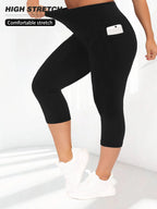 Women High Waist Plus Size 7/8 Yoga Leggings with Pockets Milk Silk Breathable Sport Women's pantss Base Leggings for Fitness