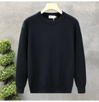 Korean Style Men's Sweater Vertical Stripes Round Neck Pullovers High Quality Inner Soft Knitted Fashion Versatile Undershirt