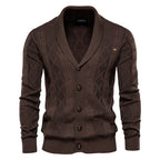 Men Cardigan Casual V-Neck Long Sleeve Sweater Men Coat