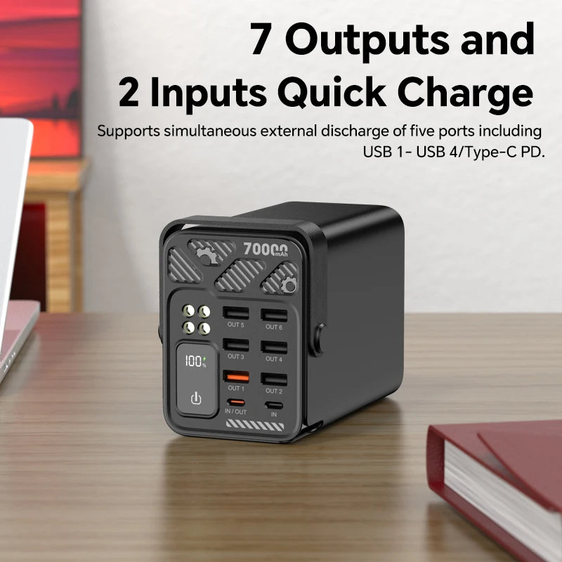 70000mAh Power Bank  With 30W PD 22.5W QC Quick Charging Powerbank Support FCP AFC VOOC 22.5 Portable PoverBank For Oppo Oneplus