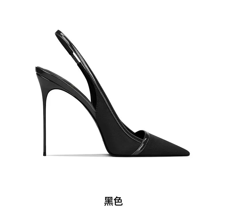 autumn new style wine red suede high-end versatile dress sandals elegant and beautiful pointed toe stiletto heels women's shoes