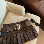 Leopard Print High-Waist Short Skirt Women'S Y2k Sexy Hot Girl New Slim Pleated Skirts Aesthetic High Street Retro A-Line Skirt