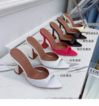 Europe and The United States 2023 Summer New Fish Mouth Shallow Mouth Half Slippers High Heels Women