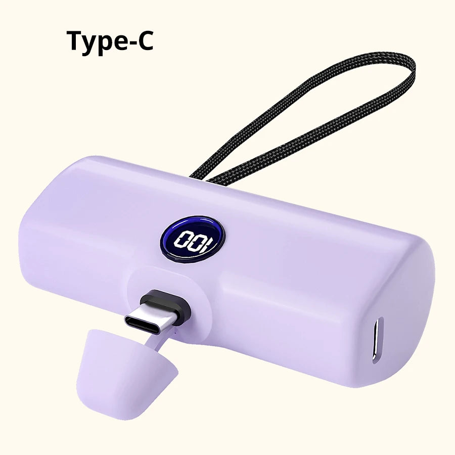 Fast Charging Power Bank Portable Charger External Battery for iPhone Samsung Huawei Xiaomi HONOR 5000mAh Type C or Lightning