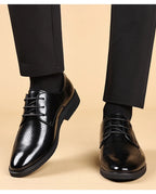 Men's Summer Breathable Leather Shoes Hollow out Comfortable Fashionable Business Formal Derby Shoes British Style-SJ2502-1