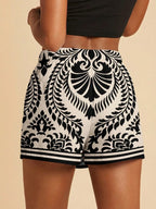 Women's Fashion Minimalist Shorts Tropical Vacation Elegant Casual Printed High Waist Shorts Spring Summer Beach Daily Pants