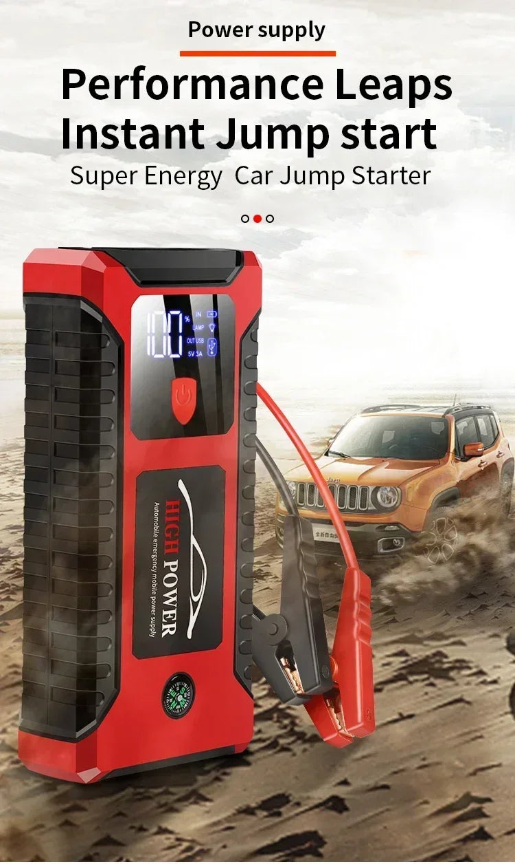 EAFC 12V Portable Car Jump Starter Power Bank with Battery Booster Charger Auto Emergency Start-up Lighting - Vehicle Starting D