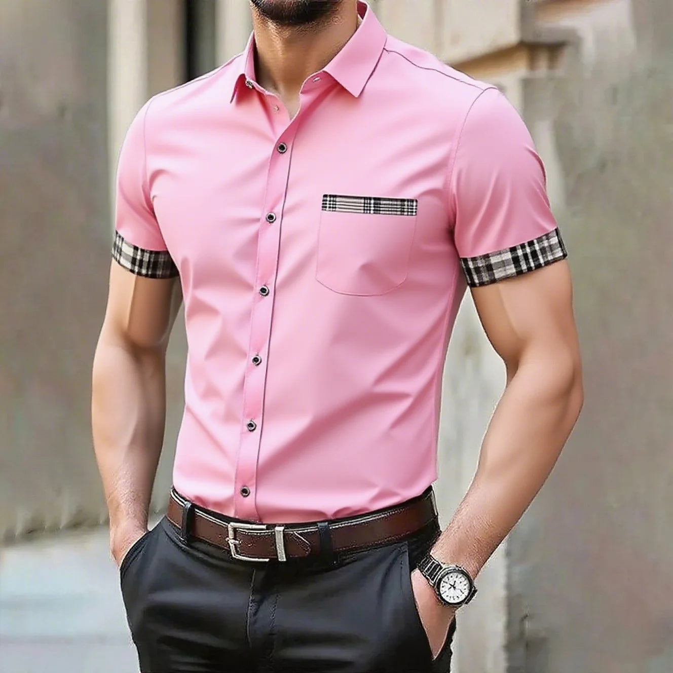 10 colors men's solid color casual shirt wedding outdoor comfortable short-sleeved shirt large size xs-5xl fast shipping