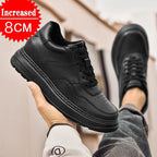 Men Genuine Leather Height Increasing Elevator Shoes Men non-slip BreathableElevator shoes Man Sneakers Comfortable Casual Shoes