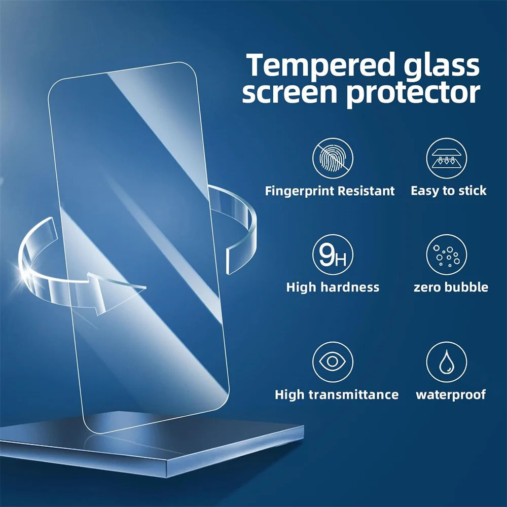2~4PCS Screen Protector For iPhone 17 16 Pro Max Tempered Glass For iPhone 17e 16e 15 14 13 12 11 Pro Max Phone Film iPhone 17