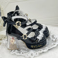 Original Design Lolita High Heeled Shoes Women Round Head Thick Sole Cute Shoes Female Versatile Elegant Mary Jane Pumps