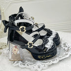 Original Design Lolita High Heeled Shoes Women Round Head Thick Sole Cute Shoes Female Versatile Elegant Mary Jane Pumps