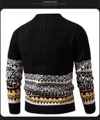 Men's Cable Knit Fair Isle Geometric Striped Cardigan V Neck Button Front Pocket Long Sleeve Sweater Autumn Winter Casual