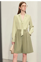 Amii Women's Shorts 2026 Summer New Commuter Versatile Pleated Loose Pants Women's Wide-leg Casual Five-point Pants 12622017