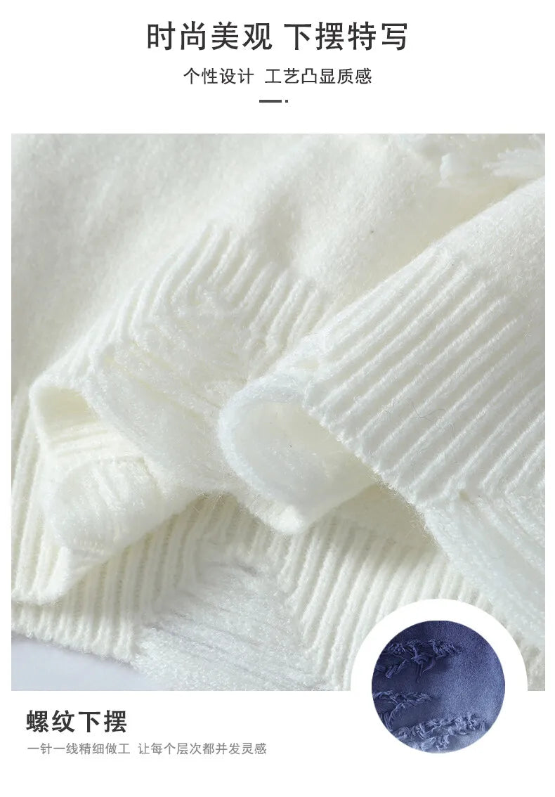 2024 Winter Sweaters for male men thick O-neck sweater men Student youth sweaters autumn Men's wool Casual Knitwear Pullover