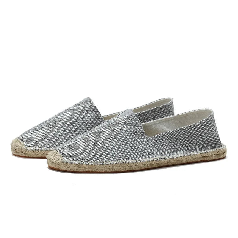 2024 Spring summer Men Canvas Shoes Breathable Men Casual Shoes For Man Slip-On Cheap Hemp Shoes Men Footwear Flats
