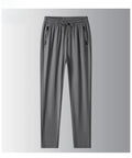 Men's Ice Silk Casual Pants Summer Quick Dry Lightweight Joggers with Zipper Pockets Elastic Waist Sports Trousers for Running F