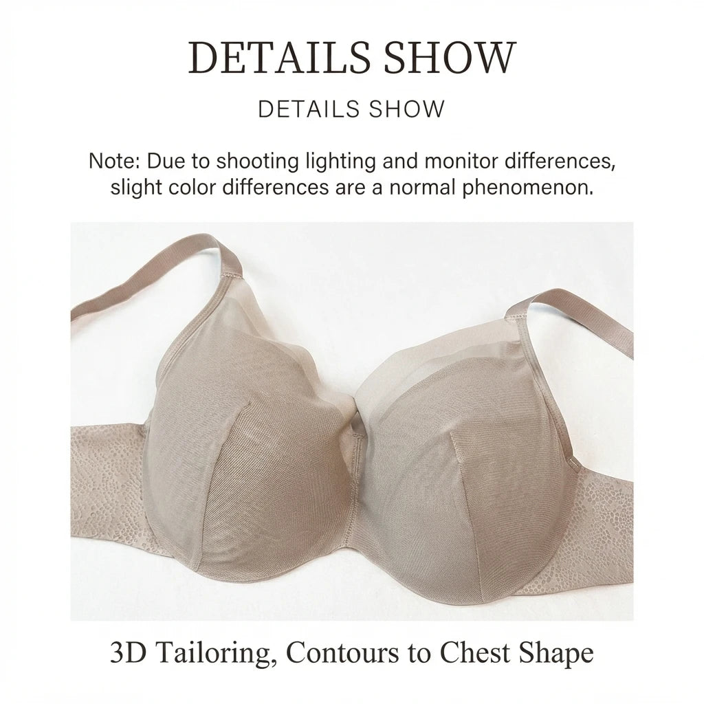 Minimizer Bra Panty Set D/E/F/G/H/I Cup Invisible Under Clothes Side Fat Control Breathable Plus Size Underwear For Full Figure