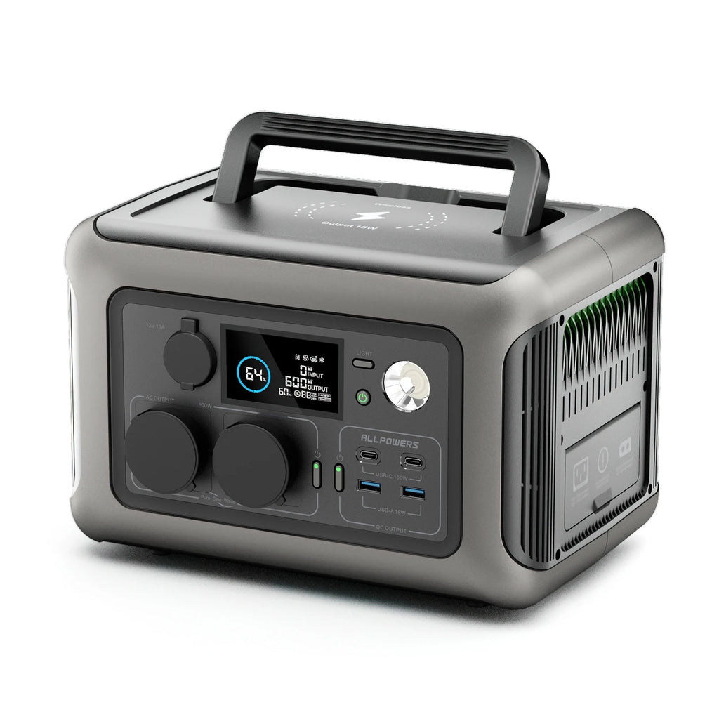 ALLPOWERS R600 Portable Power Station 299Wh LiFeP04 Battery with 600W (1200W Surge) AC Output for Outdoor Camping RV Home