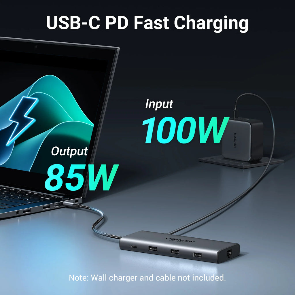 UGREEN Dual HDMI USB-C HUB 8K 4K HDMI Adapter 10 in 1 Splitter with RJ45 USB3.0 PD 100W Dock for MacBook Pro Air Laptop USB HUB