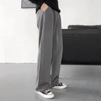 Spring Summer New Fashion Men's Korean Striped 2-piece Set Suits Blazers Pants Casual Trendy Straight Business Suit Male Sets