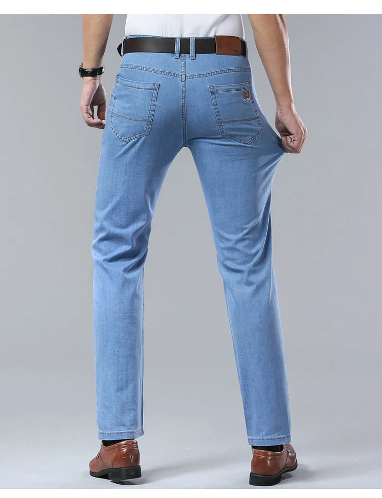 2026  New In Summer Thin Jeans Men's Loose Lightweight High Quality Straight Trendy Versatile Long Pants
