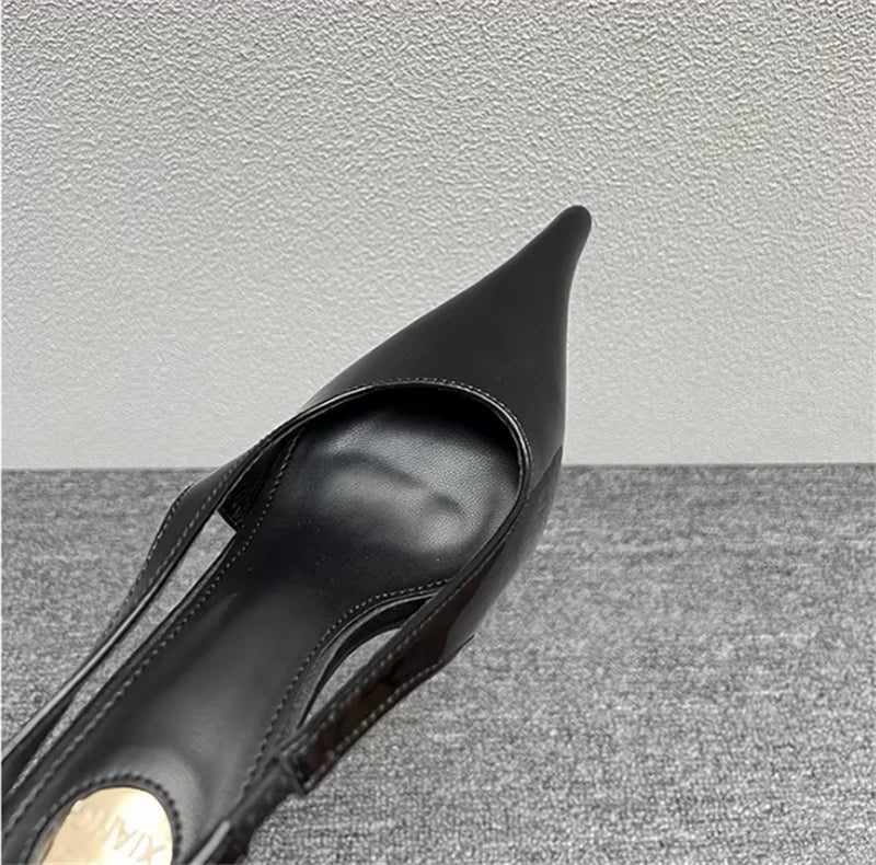 Women's Designer Heels Patent Leather Pointed Toe Sculptural Thin High Heels Sandals Pumps Runway Chic Luxury Party Dress Shoes