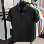 Luxury brand pony embroidered short sleeve men's polo shirt new business casual breathable summer comfort high-end Paul T-shirt
