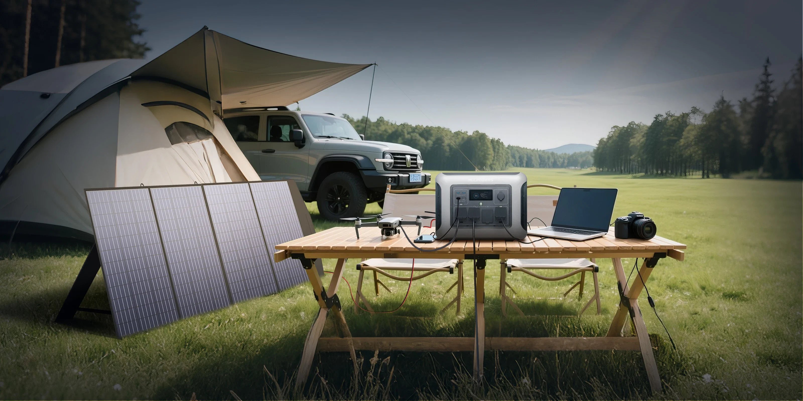 LiFePO4 Portable Power Station 1440Wh 1500W, 10-Year Lifespan Solar Generator w/ Pure Sine Wave AC for Home Backup RV Camping