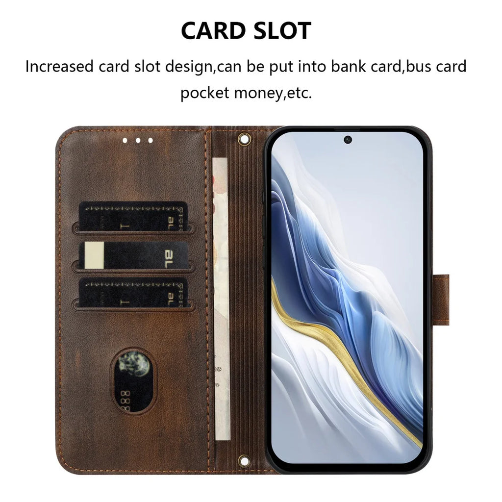 Leather Magnetic Flip Wallet Case For Redmi Note 15 Pro Plus 15 Pro 15 14 Pro Plus 14 Pro 14s 14 Phone Book Case Cover