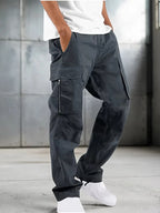 Men's Tactical Cargo Pants Multi Pocket Straight Leg Drawstring Waist Outdoor Hiking Work Casual Daily Street Travel Trousers