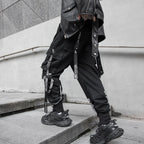 Y2K Joggers Cargo Pants For Men Casual Hip Hop Pocket Male Trousers Sweatpants Street Ribbons Techwear White Pant Pantalon Homme