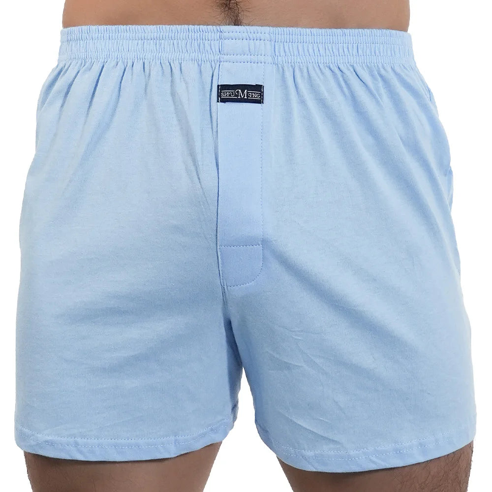 1PC Big Underpants Solid Pajama Bottoms At Home Plus Size Boxers Brief For Men High Waist Allo Pants Cotton Slacks Sleep Bottoms