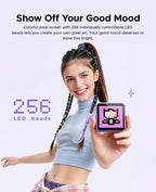 ORICO 5000mAh Pixel Art Power Bank with Built-in USB-C Cable 256 LED Beads Custom DIY Portable Charger for Smartphones