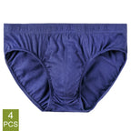4 Pcs/Lot Men's 100% Cotton Breathable Briefs Comfortable Male Underwear Lingerie Panties Underpants Plue Size Xl -5Xl