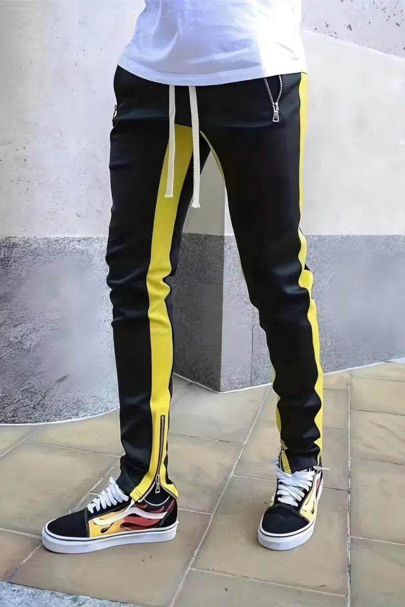 New Autumn Men's Sport Pants Casual Knitted Trousers With Zipper Pockets Solid Color Jogger pants Male pantalon chandal hombre