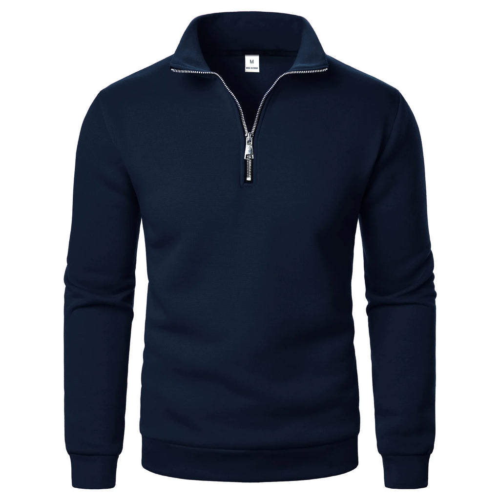 2026 Autumn Men's Zipper Pullover Turtlenecks Warm Sweaters Solid Color Long Sleeved Fashion Male Casual Daily Sweatshirt Top