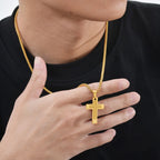 Cross Pendant Necklaces for Men Boys,Waterproof Stainless Steel Necklace,Christian Religious Faith Prayer Jewelry Gift