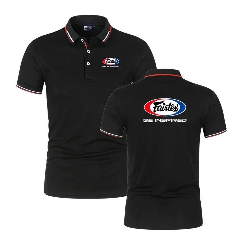 Fairtex Men'S Solid Short Sleeve Polo Shirt For Kickboxing Muay Thai Summer Business Casual Youth Popular T-Shirt