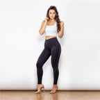 Shascullfites High-Waisted Women's Fitness Pants Korean Style Casual Skinny Stretch Zipper Joggers Black Leggings for Women