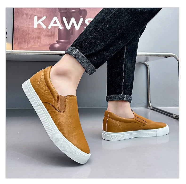 Men's Casual Shoes Grey Brown Flat Bottomed Casual Board Shoes Mens Loafers Man Shoes Casual Sneakers Men