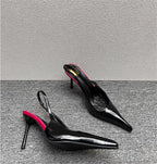 Women's Designer Heels Patent Leather Pointed Toe Sculptural Thin High Heels Sandals Pumps Runway Chic Luxury Party Dress Shoes