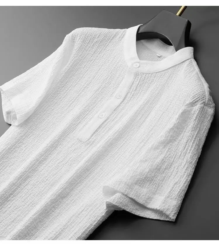 Men's sets (Shirt + trousers) 2026 summer new style fashion men shirt short sleeve shirt High quality shirts male Two Piece