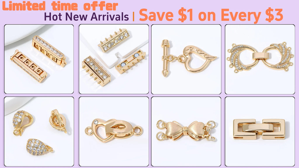 Brass Crystal Agate Pendant Pinch Bails,18k Real Gold Plated Inlaid Zircon Pendant Clips Clamp Pinch Bail,Supplies For Jewelry