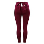 Womens Butt Lift High Waisted Yoga Pants Tummy Control Bow-Knot Tie Workout Leggings Sport Tights Running Leggings