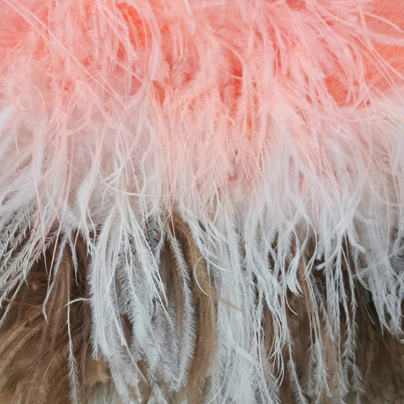 True ostrich feather Multicolor Mini Skirt Elastic Waist  Sexy Clothing Club Party Dance Rave Short Skirt Note select 3 colors