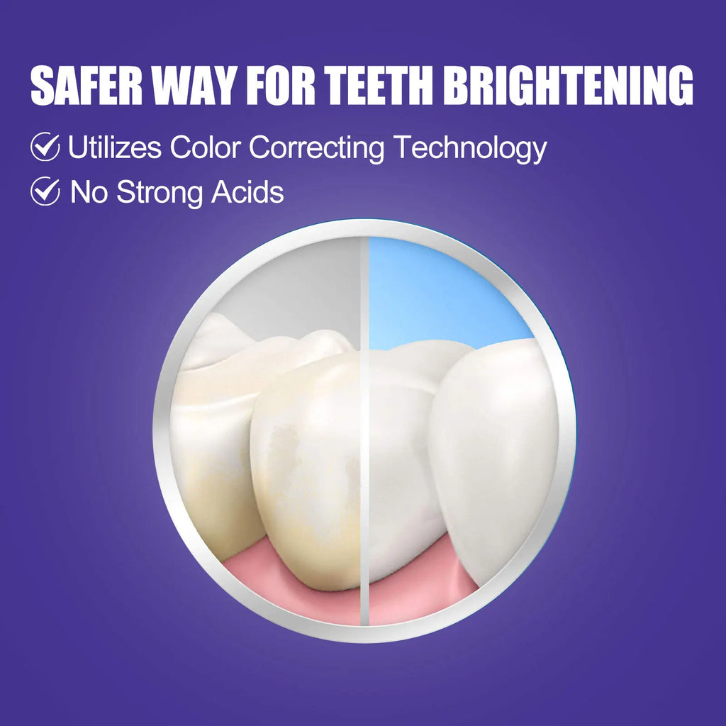 Purple whitening toothpaste, deep cleaning, stain removal, fresh breathing, daily household essential oral care, 30ml