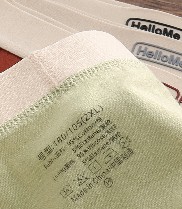 6Pcs/Men's Underwear High Quality Pure Cotton Boxer Shorts Anti-bacterial Breathable Sports Men Underwear Elasticity Large Size
