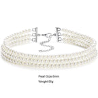 Fashion Multilayer Elegant White Pearl Collar Choker Necklace For Women Beaded Handmade Wedding Banguet Necklace Vintage Jewelry